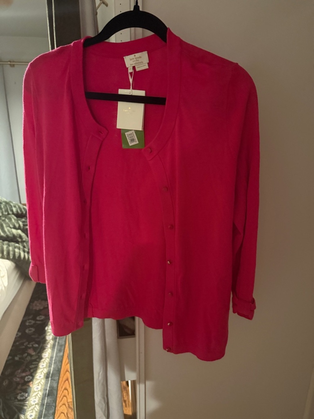 kate spade pink cardigan and shell set